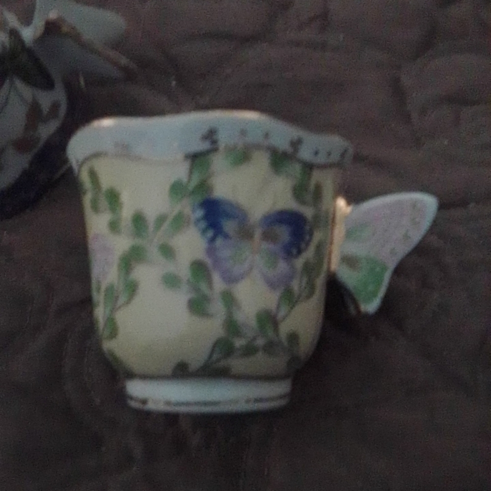 Floral Butterfly Baum Brothers Demitasse Teacup